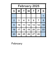 District School Academic Calendar for Mentone Elementary School for February 2025