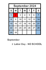 District School Academic Calendar for Mentone Elementary School for September 2024
