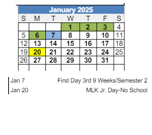 District School Academic Calendar for Tipton Middle School for January 2025