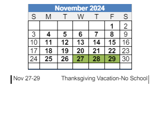 District School Academic Calendar for Tipton Middle School for November 2024