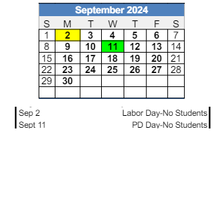 District School Academic Calendar for Tipton Middle School for September 2024