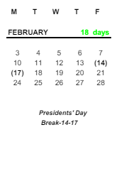 District School Academic Calendar for Leverette Junior High School for February 2025