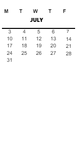 District School Academic Calendar for East Broadway Middle School for July 2024