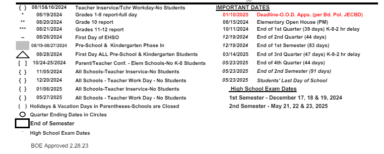 District School Academic Calendar Key for Mckinley Elementary School