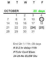 District School Academic Calendar for East Broadway Middle School for October 2024