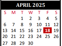 District School Academic Calendar for Willow Creek Elementary for April 2025