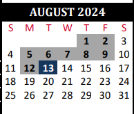 District School Academic Calendar for Lakewood Elementary for August 2024