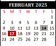 District School Academic Calendar for Beckendorf Intermediate for February 2025
