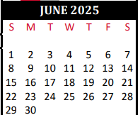 District School Academic Calendar for Lakewood Elementary for June 2025