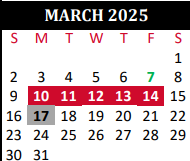 District School Academic Calendar for Beckendorf Intermediate for March 2025
