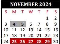 District School Academic Calendar for Lakewood Elementary for November 2024