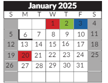 District School Academic Calendar for Highland Park High for January 2025
