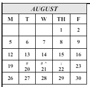 District School Academic Calendar for Seaside Elementary for August 2024