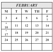District School Academic Calendar for Hull (J. H.) Middle for February 2025