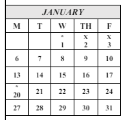 District School Academic Calendar for Hull (J. H.) Middle for January 2025