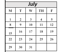 District School Academic Calendar for Torrance High for July 2024