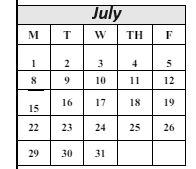 District School Academic Calendar for Victor Elementary for July 2024