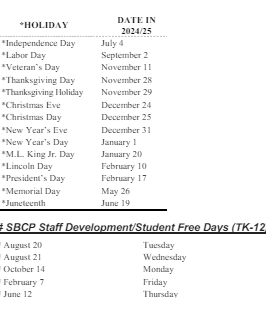 District School Academic Calendar Legend for Walteria Elementary