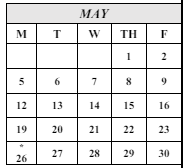 District School Academic Calendar for Yukon Elementary for May 2025