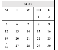 District School Academic Calendar for Towers Elementary for May 2025