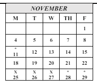 District School Academic Calendar for Seaside Elementary for November 2024