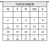 District School Academic Calendar for Wood (howard) Elementary for November 2024