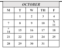 District School Academic Calendar for Calle Mayor Middle for October 2024