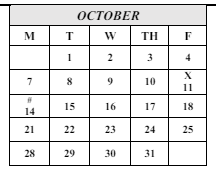 District School Academic Calendar for North High for October 2024