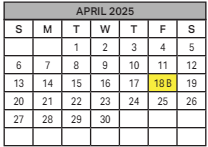 District School Academic Calendar for C E Rose Elementary School for April 2025