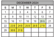 District School Academic Calendar for Secrist Middle School for December 2024