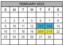 District School Academic Calendar for Sabino High School for February 2025