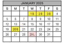 District School Academic Calendar for John E Wright Elementary School for January 2025