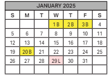 District School Academic Calendar for Anna Lawrence Intermediate School for January 2025