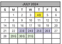 District School Academic Calendar for Collier Elementary School for July 2024