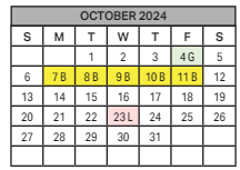 District School Academic Calendar for Cragin Elementary School for October 2024