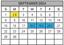 District School Academic Calendar for Gridley Middle School for September 2024