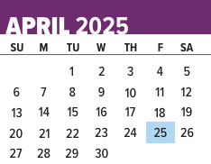 District School Academic Calendar for Mcclure Elementary School for April 2025