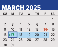 District School Academic Calendar for Mcclure Elementary School for March 2025