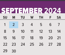 District School Academic Calendar for Mcclure Elementary School for September 2024