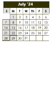 District School Academic Calendar for Roosevelt Middle Sch for July 2024