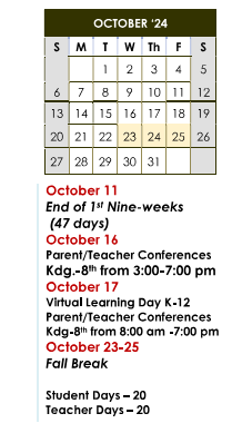 District School Academic Calendar for Roosevelt Middle Sch for October 2024
