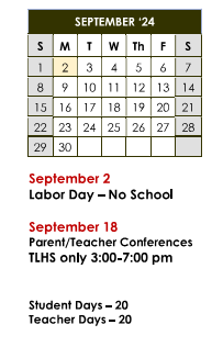 District School Academic Calendar for Roosevelt Middle Sch for September 2024