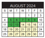 District School Academic Calendar for Dogan Middle for August 2024