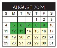 District School Academic Calendar for Stewart Middle School for August 2024