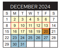 District School Academic Calendar for Moore Mst Magnet School for December 2024