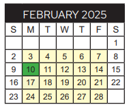 District School Academic Calendar for Bonner Elementary for February 2025