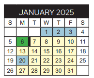 District School Academic Calendar for Caldwell Elementary Arts Academy for January 2025