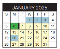 District School Academic Calendar for Rice Elementary for January 2025