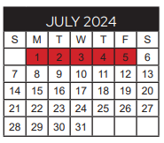 District School Academic Calendar for Bell Elementary for July 2024