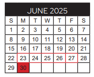 District School Academic Calendar for Moore Mst Magnet School for June 2025